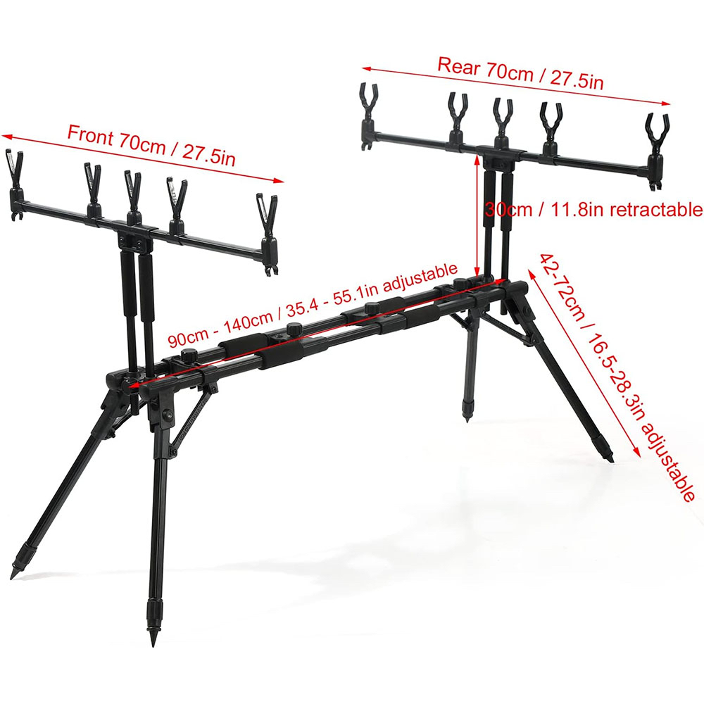 JSFUN  Adjustable 5-Rod Fishin - Fishing Rod Rack บทวิจารณ์และราคา