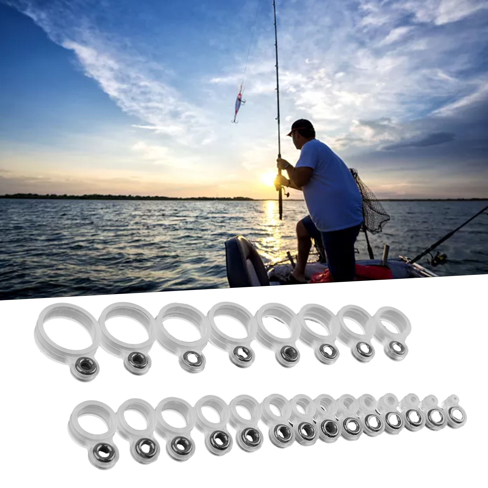 14/22Pcs Fishing Rod Eyelet Re - Fishing Rod Tip Replacement บทวิจารณ์และราคา