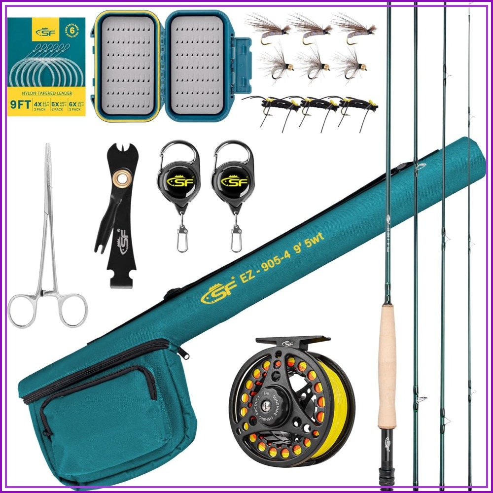 Fly Fishing Rod Combo Starter  - Fishing Rod Carbon Fiber บทวิจารณ์และราคา