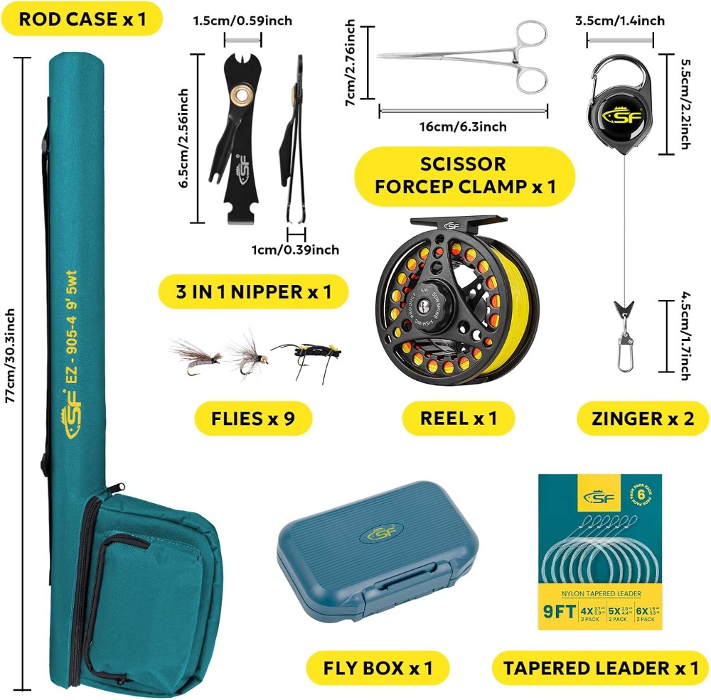 Fly Fishing Rod Combo Starter  - Fishing Rod Carbon Fiber บทวิจารณ์และราคา