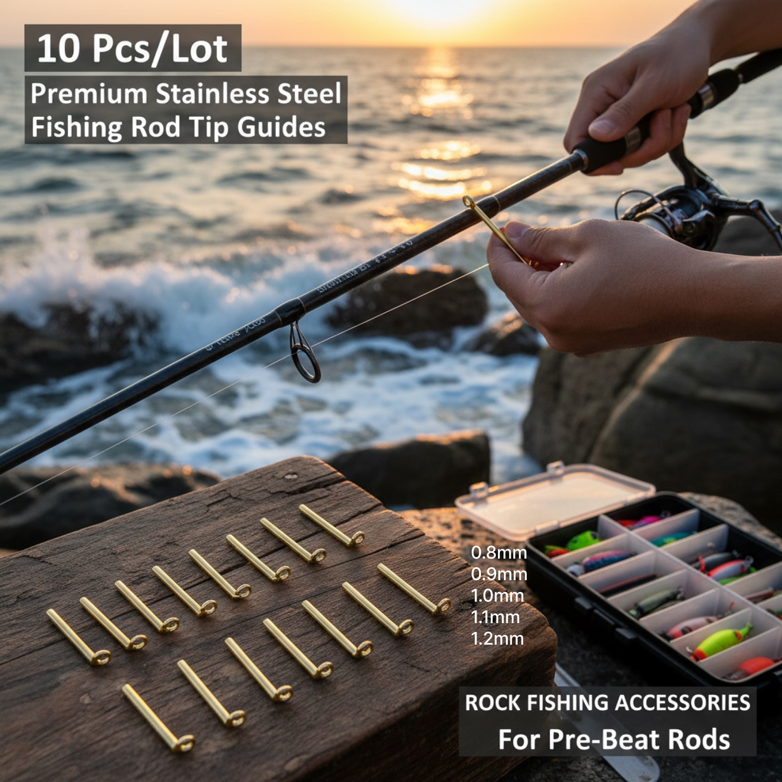 10pcs Fishing Rod Guides Tip T - Fishing Rod Tip Replacement บทวิจารณ์และราคา